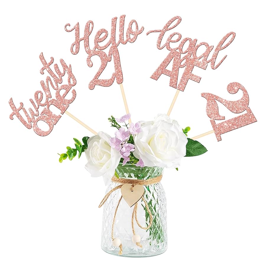 BUDDiiSSHOW 21th Birthday スクラッチ Amazon.com: 12 PCS 21st Birthday Centerpiece Sticks Double